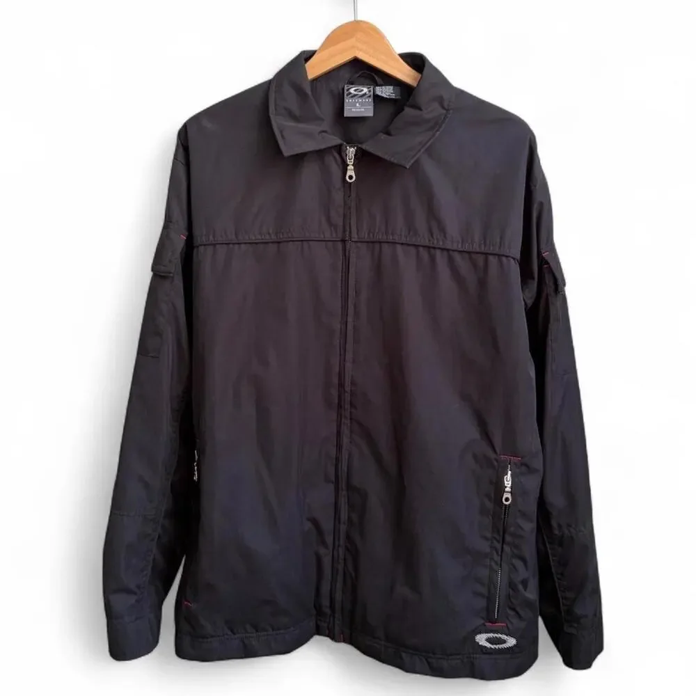 Vintage Y2K Oakley Software Harrington Style Mens L Zip Up Cyber Jacket